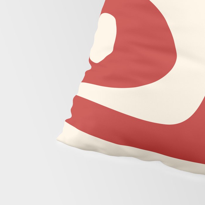 Retro Piquet Mid Century Modern Abstract Pattern in Red and Almond Cream Pillow Sham Gallery Image 4