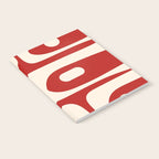 Retro Piquet Mid Century Modern Abstract Pattern in Red and Almond Cream Notebook Gallery Image 2
