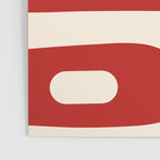 Retro Piquet Mid Century Modern Abstract Pattern in Red and Almond Cream Poster Gallery Image 3