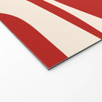 Retro Piquet Mid Century Modern Abstract Pattern in Red and Almond Cream Welcome Mat Gallery Image 2