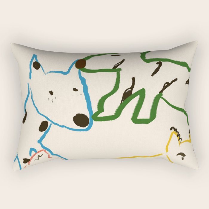 Playful Pups Rectangular Pillow Gallery Image 1