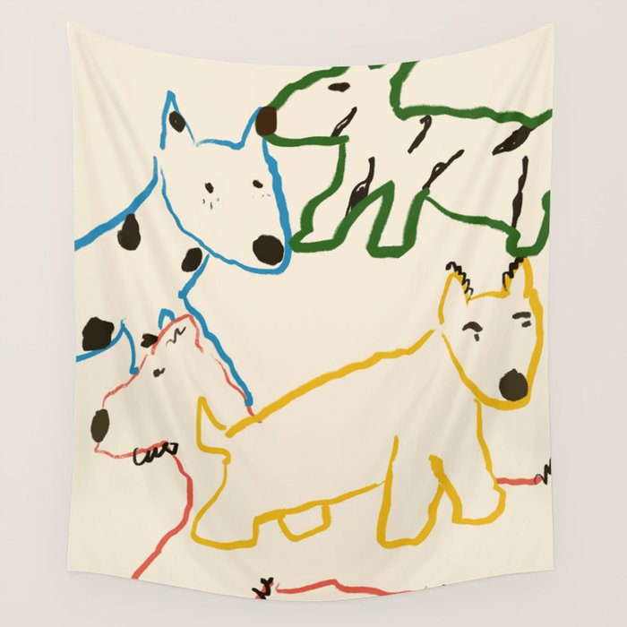 Playful Pups Wall Tapestry Gallery Image 1