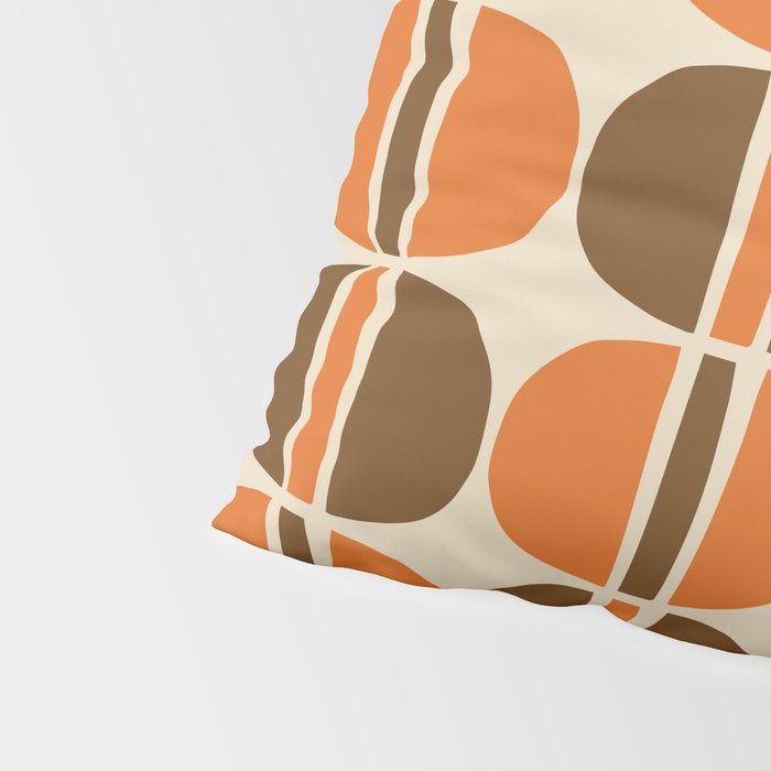 Mid Century Modern Geometric Pattern 127 Autumn Brown and Orange Pillow Sham Gallery Image 4