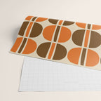 Mid Century Modern Geometric Pattern 127 Autumn Brown and Orange Wrapping Paper Gallery Image 2