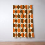 Mid Century Modern Geometric Pattern 127 Autumn Brown and Orange Window Curtain Gallery Image 3