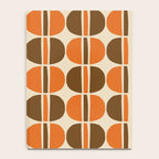 Mid Century Modern Geometric Pattern 127 Autumn Brown and Orange Notebook Gallery Image 4