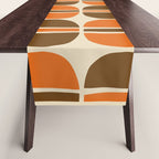Mid Century Modern Geometric Pattern 127 Autumn Brown and Orange Table Runner Gallery Image 1