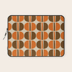 Mid Century Modern Geometric Pattern 127 Autumn Brown and Orange Laptop Sleeve Gallery Image 1