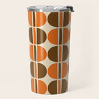 Mid Century Modern Geometric Pattern 127 Autumn Brown and Orange Travel Mug Gallery Image 2