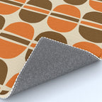 Mid Century Modern Geometric Pattern 127 Autumn Brown and Orange Rug Gallery Image 4