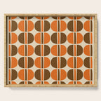 Mid Century Modern Geometric Pattern 127 Autumn Brown and Orange Serving Tray Gallery Image 1