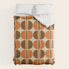 Mid Century Modern Geometric Pattern 127 Autumn Brown and Orange Duvet Cover Gallery Image 6