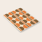 Mid Century Modern Geometric Pattern 127 Autumn Brown and Orange Notebook Gallery Image 3