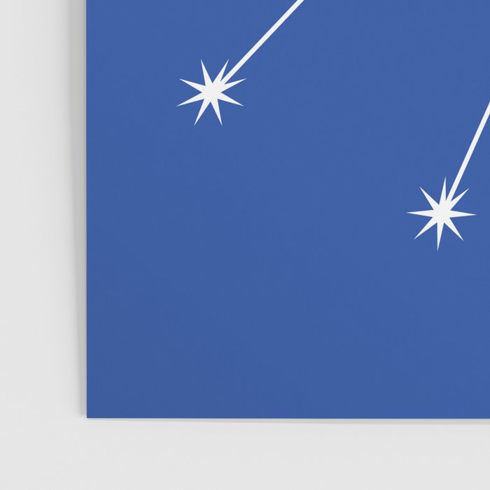 Taurus Zodiac Star Constellation Line Art Vibrant Blue Poster Gallery Image 3