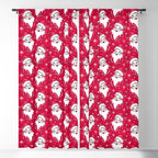 'Tis The Season Retro Santa Red White Pattern Window Curtain Gallery Image 5
