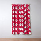 'Tis The Season Retro Santa Red White Pattern Window Curtain Gallery Image 3