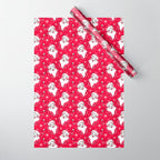 'Tis The Season Retro Santa Red White Pattern Wrapping Paper Gallery Image 1
