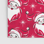 'Tis The Season Retro Santa Red White Pattern Poster Gallery Image 3