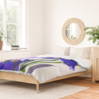 Garden Irises, Blue Purple Floral Design Duvet Cover Gallery Image 2