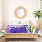 Garden Irises, Blue Purple Floral Design Duvet Cover Gallery Image 3