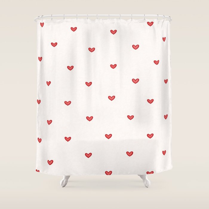 Mini Hearts Shower Curtain Gallery Image 1