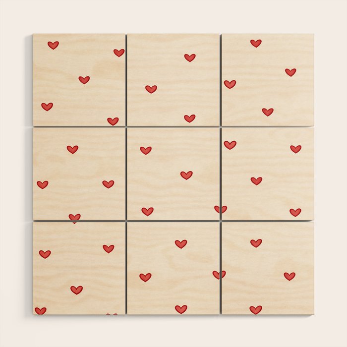 Mini Hearts Wood Wall Art Gallery Image 1