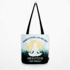 I'm Mostly Peace, Love And Light And A Little Go Fuck Yourself Funny Saying Tote Bag Gallery Image 2