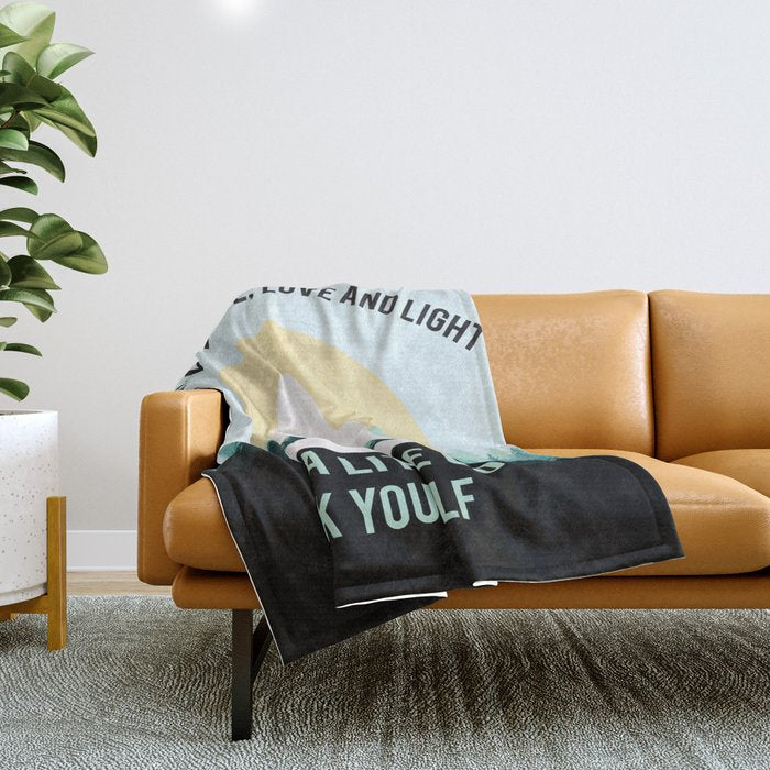 I'm Mostly Peace, Love And Light And A Little Go Fuck Yourself Funny Saying Throw Blanket Gallery Image 1
