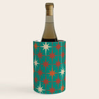 Atomic Age Retro Starburst Mid-century Modern Pattern in Mid Mod Orange, Beige, and Teal Wine Chiller Gallery Image 2