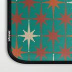Atomic Age Retro Starburst Mid-century Modern Pattern in Mid Mod Orange, Beige, and Teal Laptop Sleeve Gallery Image 3