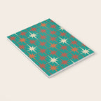 Atomic Age Retro Starburst Mid-century Modern Pattern in Mid Mod Orange, Beige, and Teal Notebook Gallery Image 3