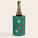Atomic Age Retro Starburst Mid-century Modern Pattern in Mid Mod Orange, Beige, and Teal Wine Chiller Gallery Image 3
