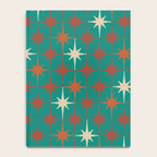 Atomic Age Retro Starburst Mid-century Modern Pattern in Mid Mod Orange, Beige, and Teal Notebook Gallery Image 4