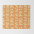Sun Surf Sea Salt Sand Hand Lettering Throw Blanket Gallery Image 2