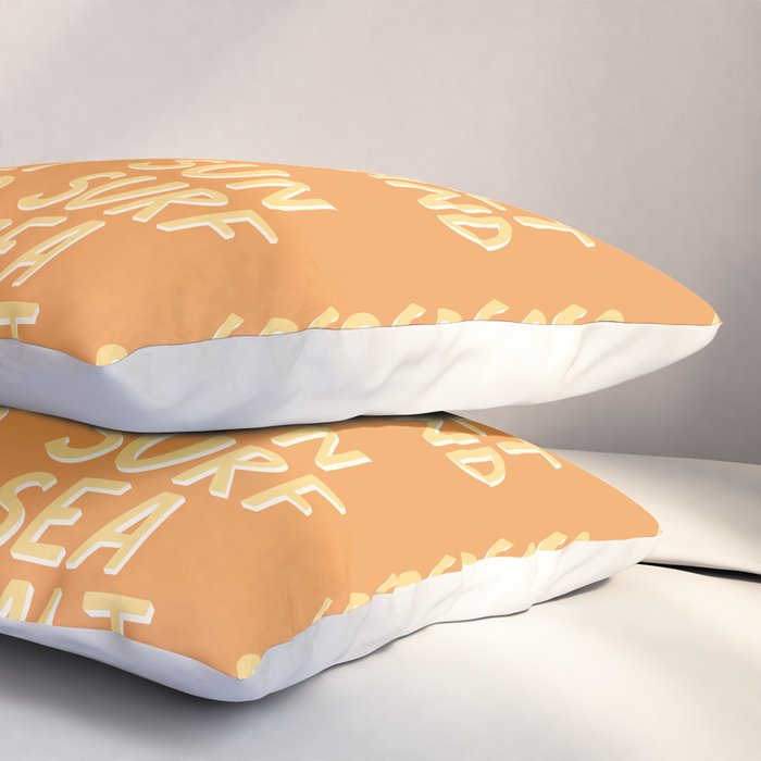 Sun Surf Sea Salt Sand Hand Lettering Pillow Sham Gallery Image 3