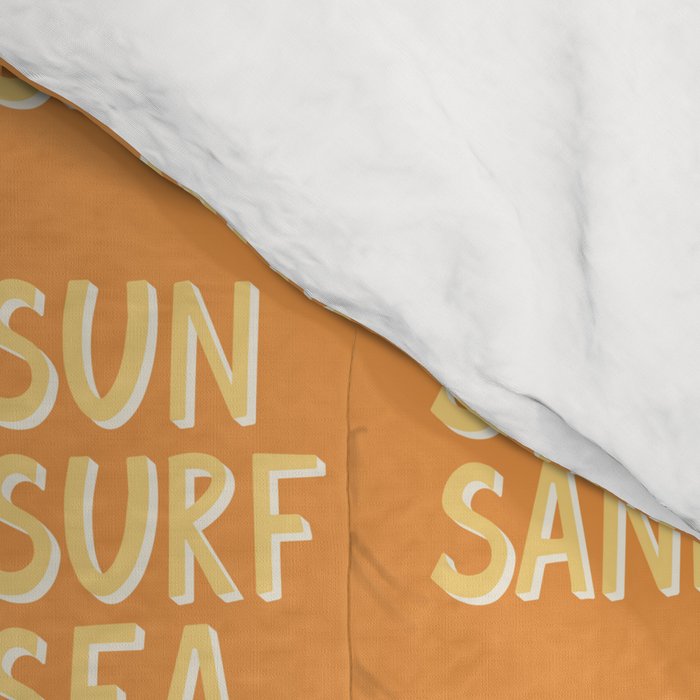 Sun Surf Sea Salt Sand Hand Lettering Comforter Gallery Image 4