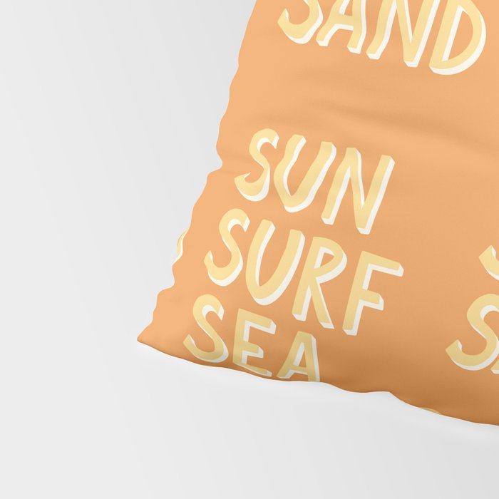 Sun Surf Sea Salt Sand Hand Lettering Pillow Sham Gallery Image 4