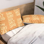 Sun Surf Sea Salt Sand Hand Lettering Pillow Sham Gallery Image 2