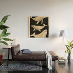 Modern Minimalist Abstract Whales 3 Wood Wall Art Gallery Image 2