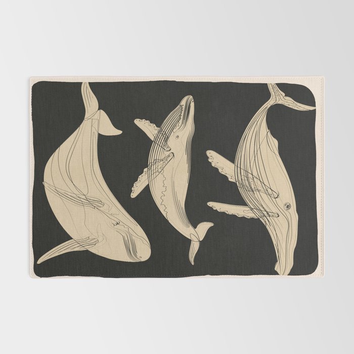 Modern Minimalist Abstract Whales 3 Rug Gallery Image 2