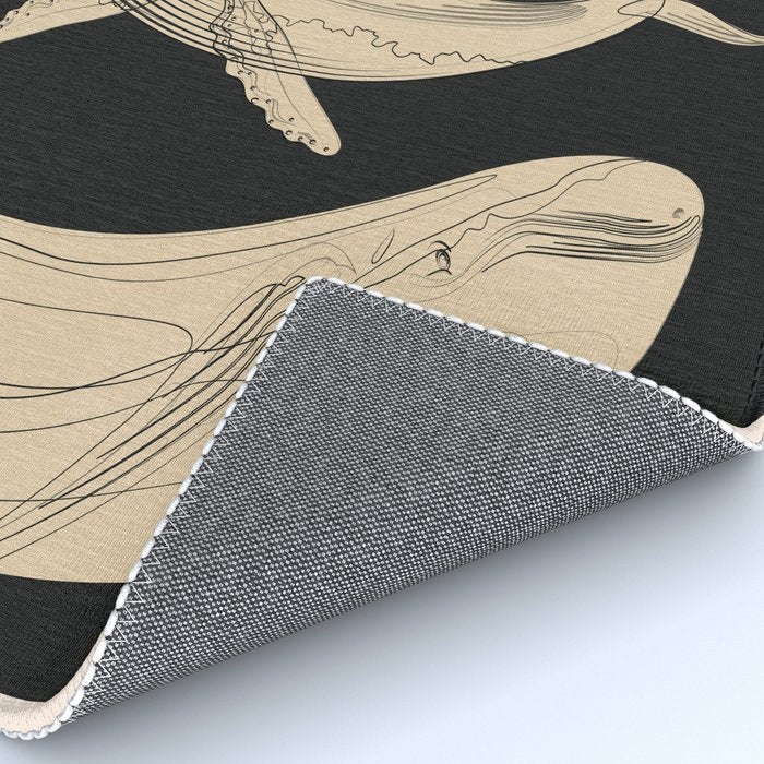 Modern Minimalist Abstract Whales 3 Rug Gallery Image 4