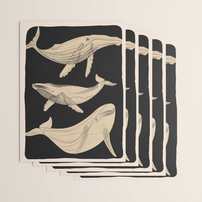 Modern Minimalist Abstract Whales 3 Wrapping Paper Gallery Image 3