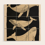 Modern Minimalist Abstract Whales 3 Wood Wall Art Gallery Image 1