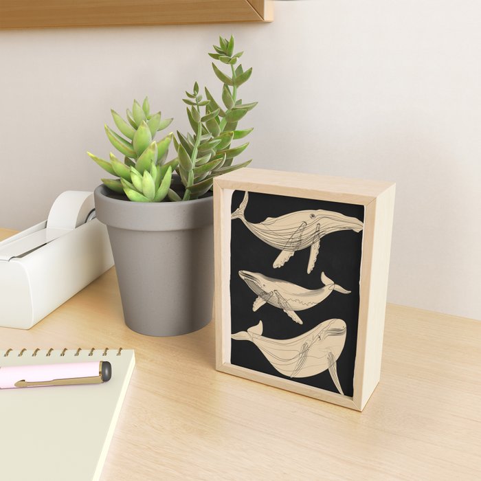 Modern Minimalist Abstract Whales 3 Mini Art Print Gallery Image 2