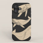 Modern Minimalist Abstract Whales 3 iPhone Case Gallery Image 1