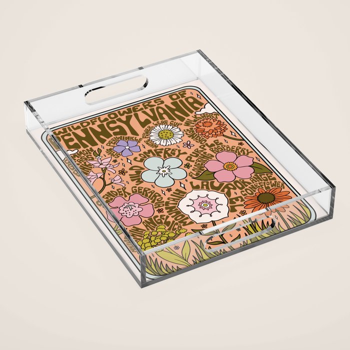 Pennsylvania Wildflowers Acrylic Tray Gallery Image 1