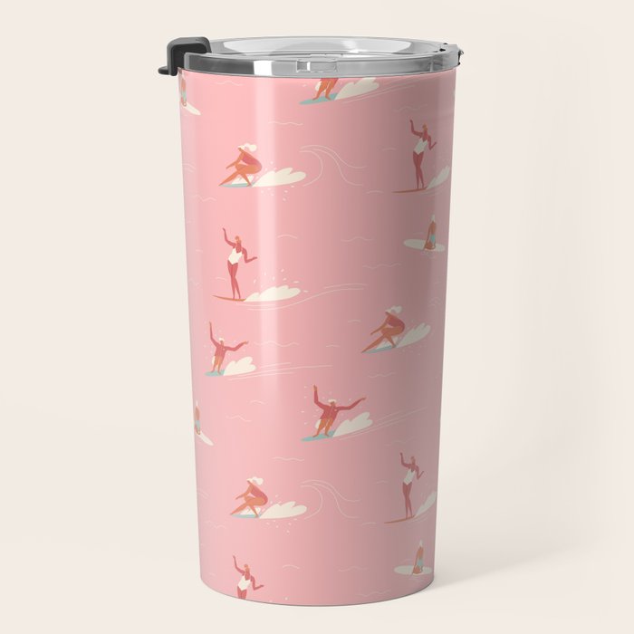 Waikiki beach in pink Travel Mug Gallery Image 3