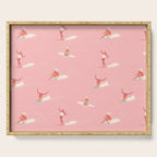Waikiki beach in pink Serving Tray Gallery Image 1