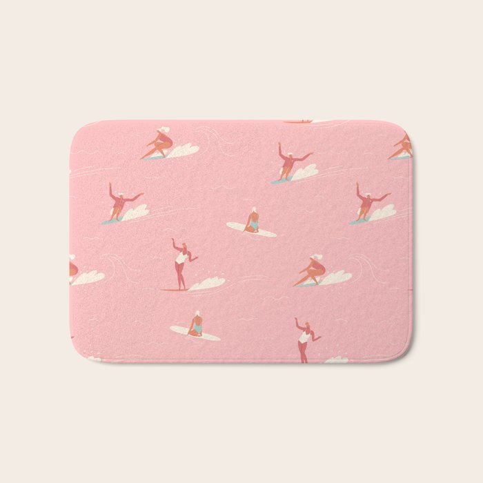 Waikiki beach in pink Bath Mat Gallery Image 1