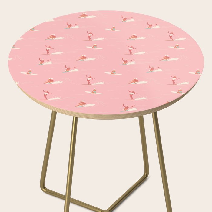 Waikiki beach in pink Side Table Gallery Image 2